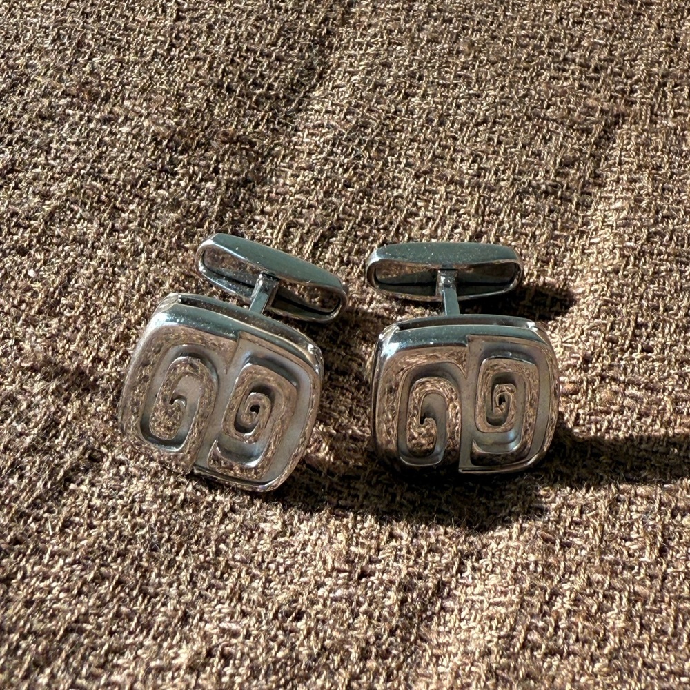 Bulgari Silver Swirl Cufflinks